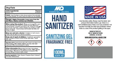 Hand Sanitizer 70 Gel (100ml Label)